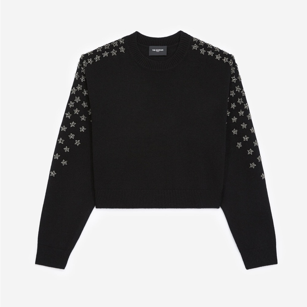 The kooples Paris wool cashmere embellished star sweater size XS